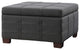 Detour Strap Square Storage Ottoman, Charcoal Fabric