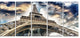 "The Paris Eiffel Tower View From Ground" Cityscape Wall Art, 60"x28", 5-Panels