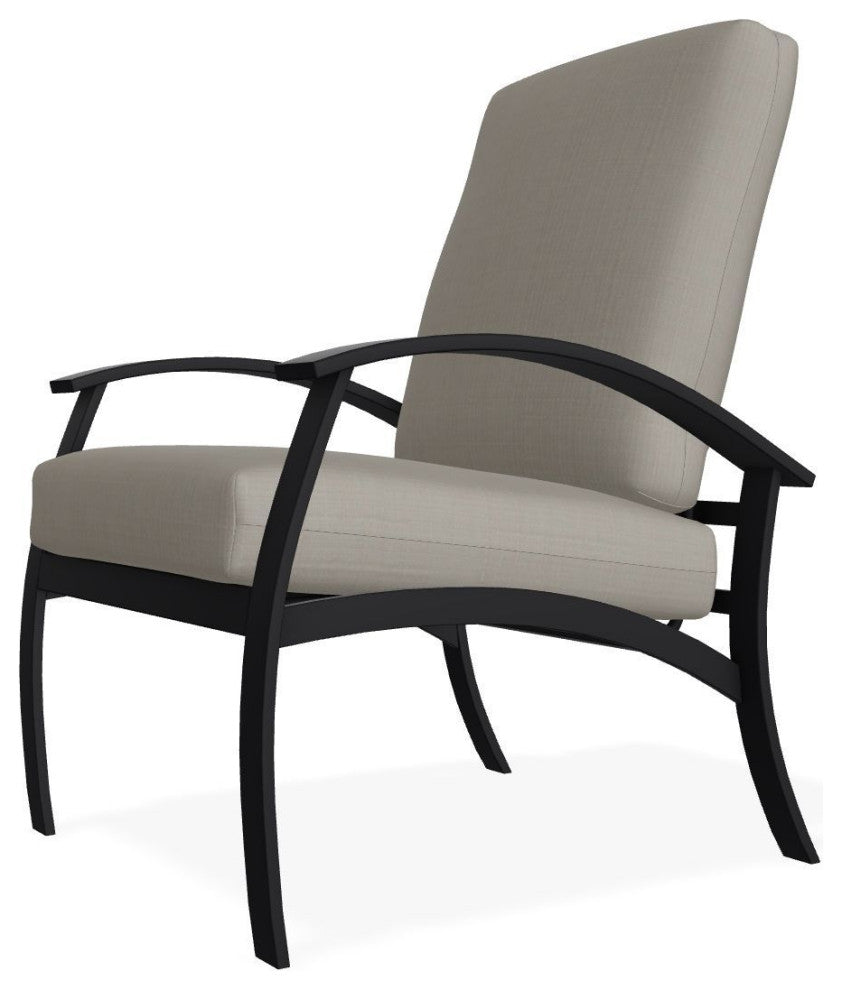 Belle Isle Cushion Deep Seating Outdoor Armchair, Stone Linen/Black