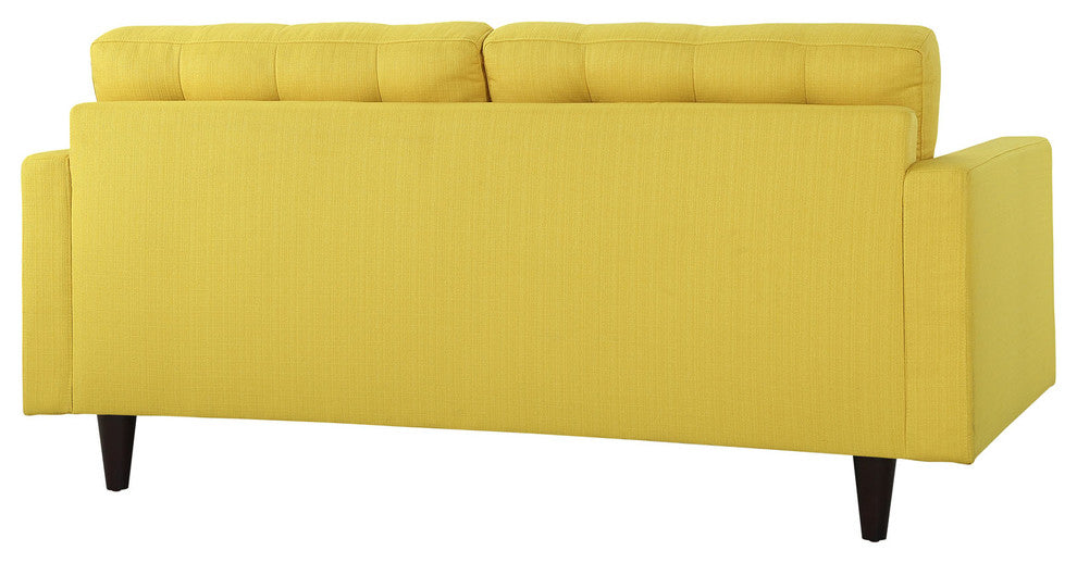 Modern Contemporary Loveseat, Yellow Fabric