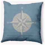 20x20" Compass Nautical Decorative Indoor Pillow, Dusty Smoke