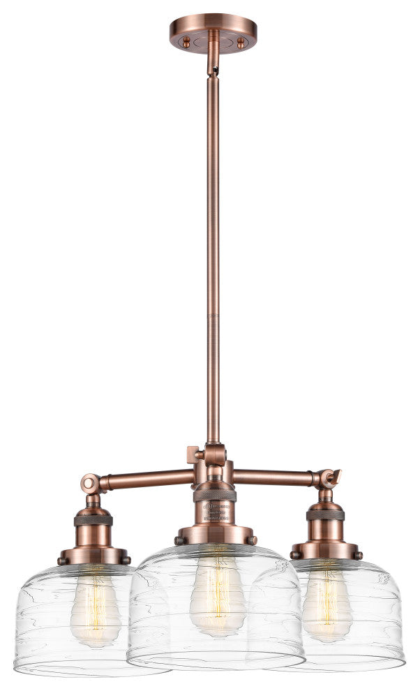 INNOVATIONS 207-AC-G713-LED 3-Light Chandelier Antique Copper
