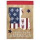 Flag  Double Applique  Proud Americian Fld Burlap  Garden