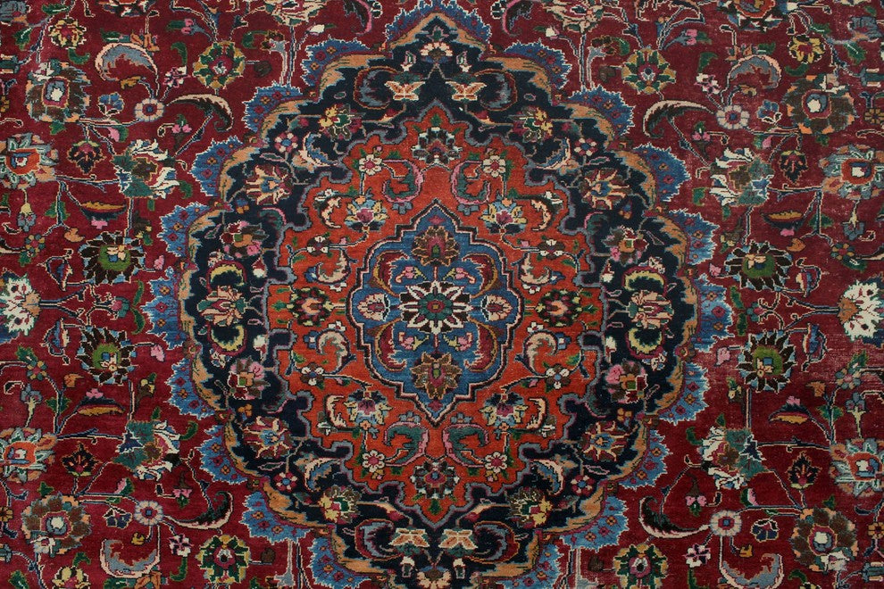 Vintage Distressed Wynter Burgundy Rug 9''9"x13''0"