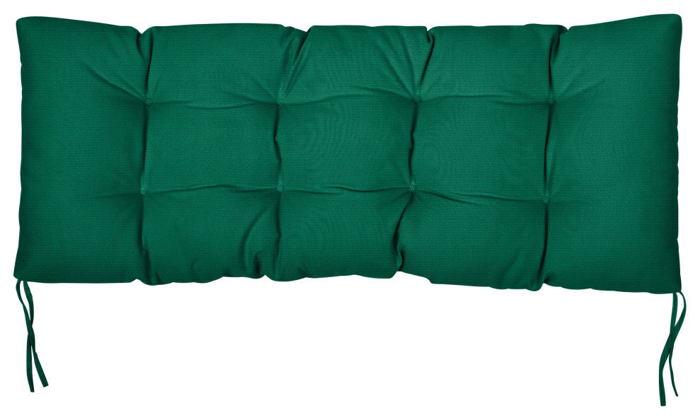 Sunbrella Canvas Indoor/Outdoor Tufted Bench Cushion, Forest Green, 55x18x2"