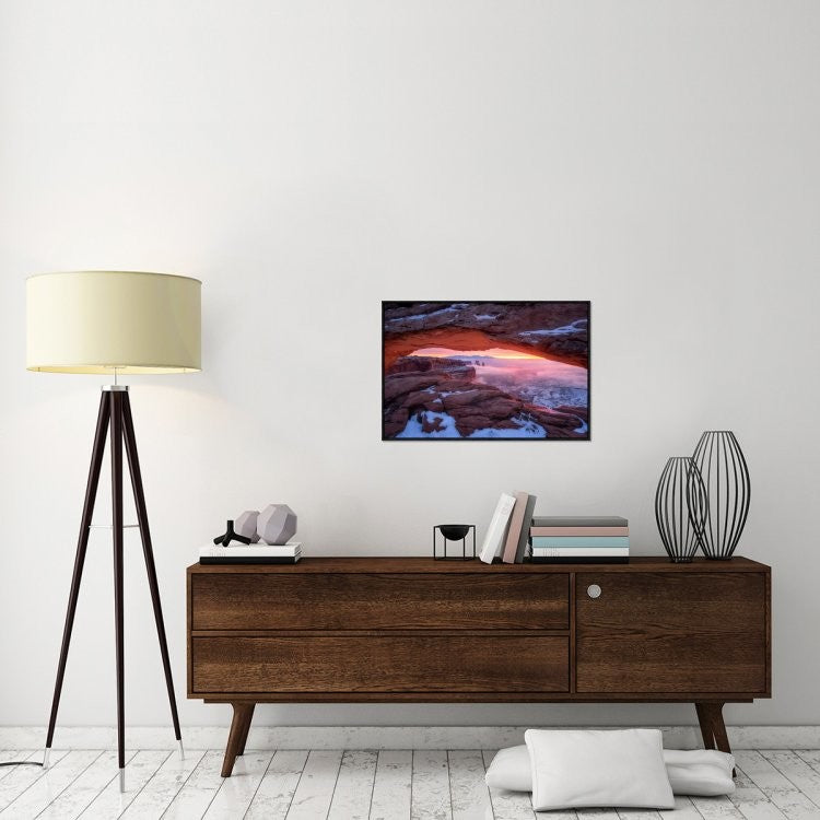 "The Moment Right Before Sunrise" Framed Canvas Giclee by Daniel F, 31x21"