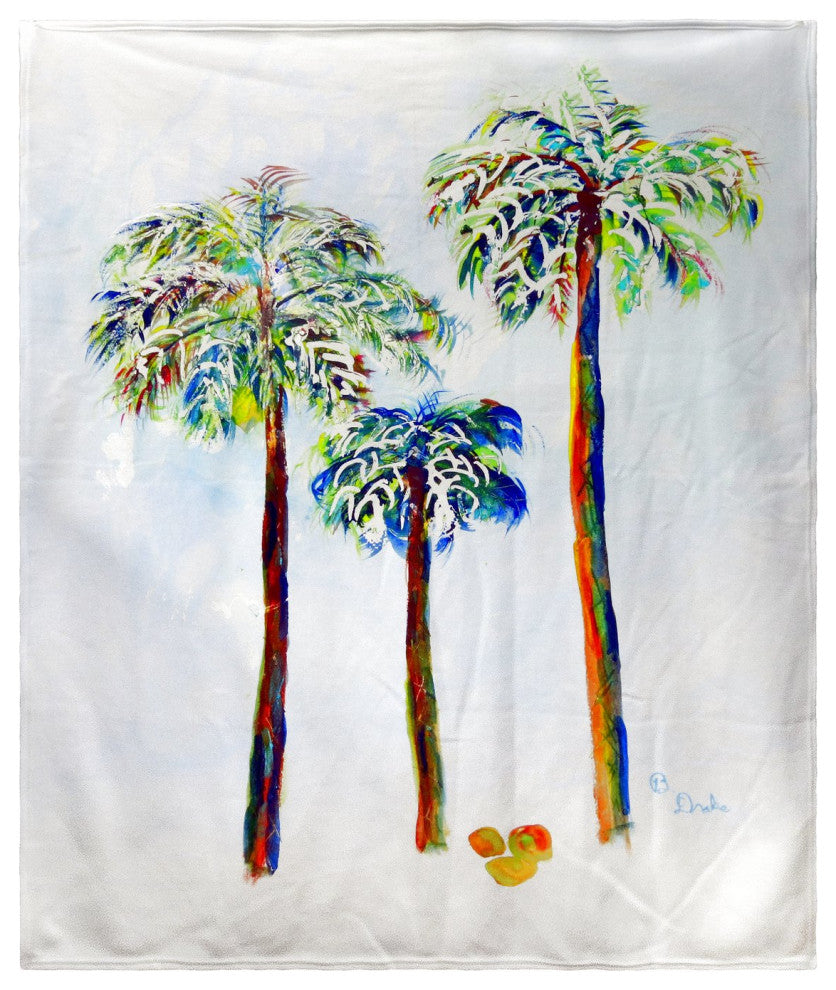 Betsy Drake Three Palms Fleece Throw