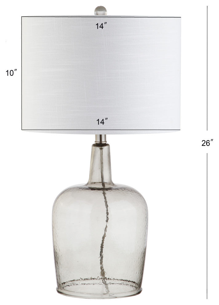 Augustine 26" Glass Table Lamp, Smoked Gray