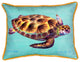 Green Sea Turtle - Teal Large Indoor/Outdoor Pillow 16x20