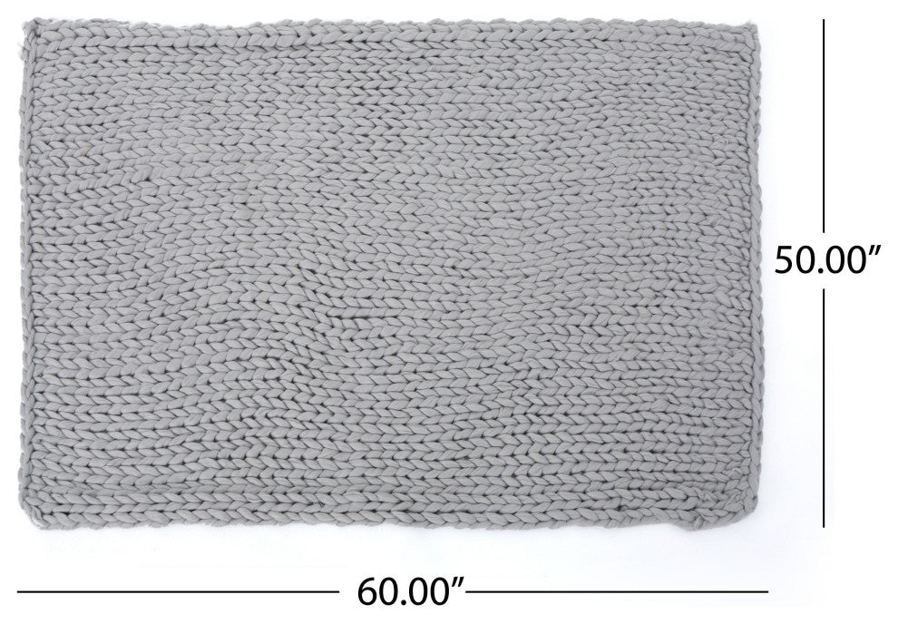 GDF Studio Jacqueline Acrylic Fabric Throw Blanket, Gray