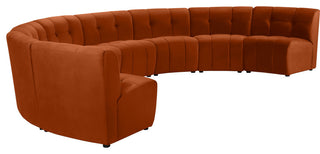 Limitless Velvet Upholstered 8-Piece Modular Sectional, Cognac
