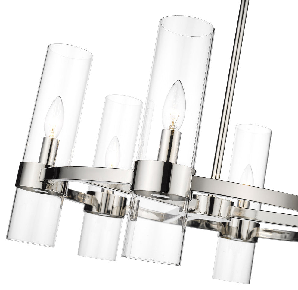 Zlite 4008-6PN 6-Light Chandelier, Clear