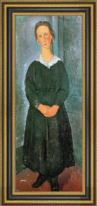 Amedeo Modigliani The Servant Girl - 15" x 30" Framed Premium Canvas Print