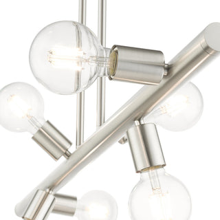 Brushed Nickel Modern, Urban, Scandinavian, Linear Chandelier