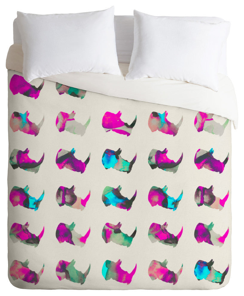 Deny Designs Elisabeth Fredriksson Rhinos II Duvet Cover - Lightweight