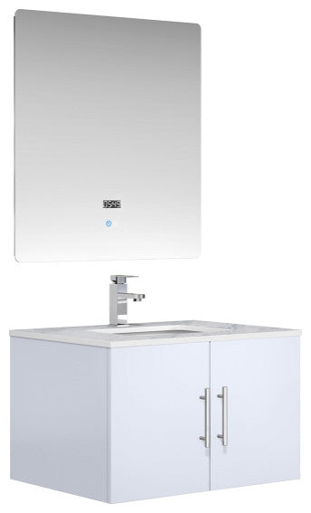 Geneva Transitional Glossy White 30" Single Vanity Set