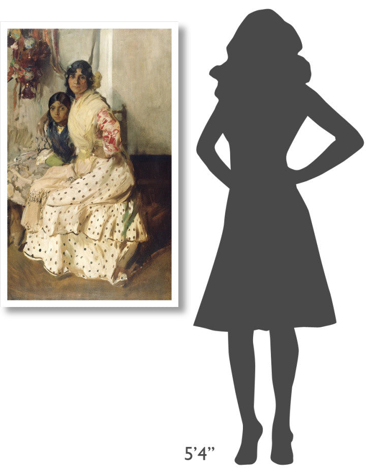 "Pepilla the Gypsy and Her Daughter" Print by Joaquin Sorolla y Bastida, 26"x42"