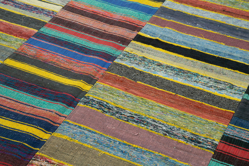 Rug N Carpet - Handmade Oriental 5' 11'' x 9' 7'' Rustic Patchwork Kilim Rug