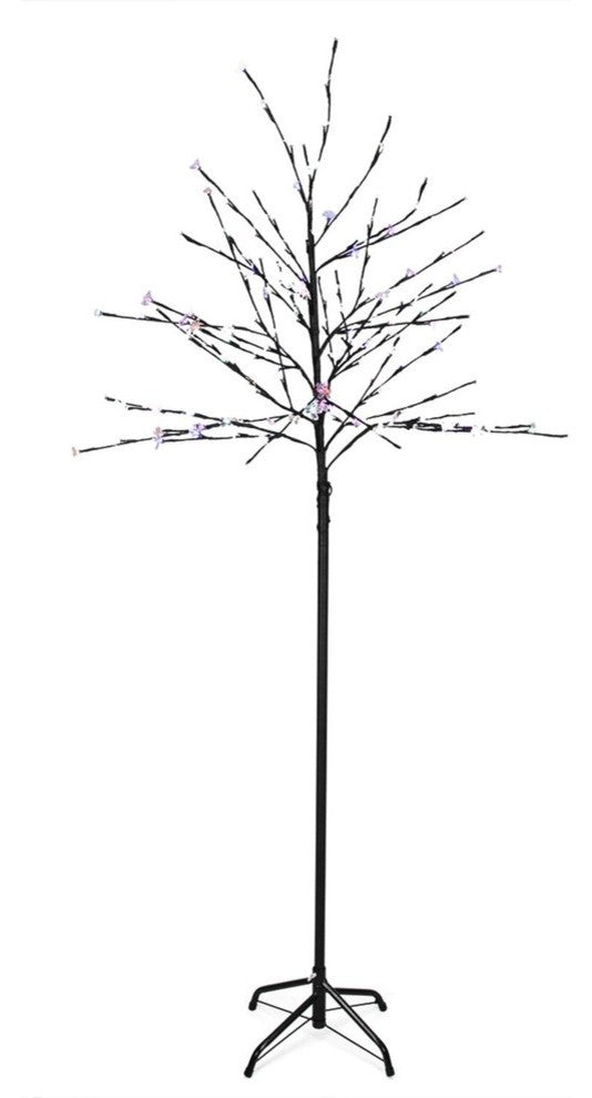 6' LED Lighted Cherry Blossom Flower Tree, Multi Color-Changing Lights