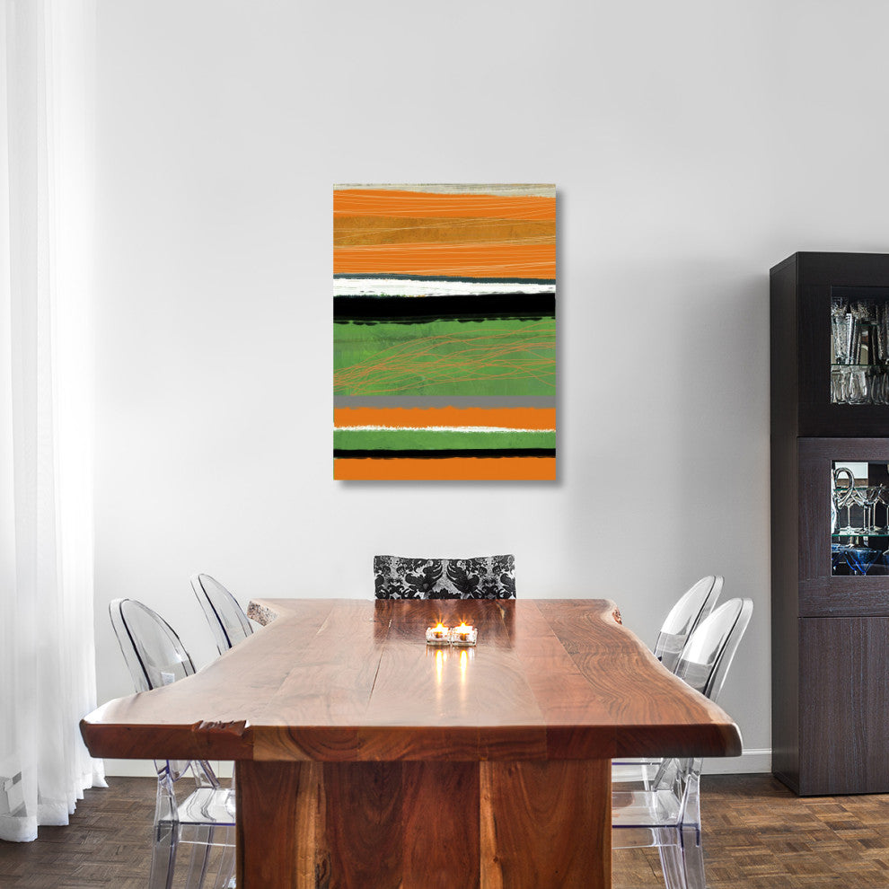 "Orange And Green Abstract 2" Fine Art Print