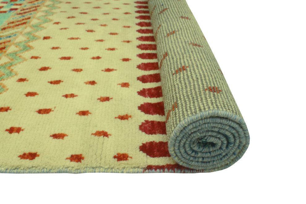 Balochi Adelayda Beige/Light Green Rug, 6'6x9'5