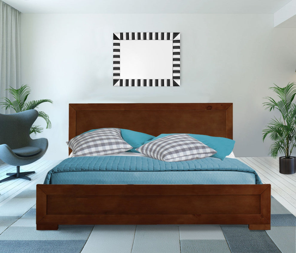 Walnut Wood Full Platform Bed