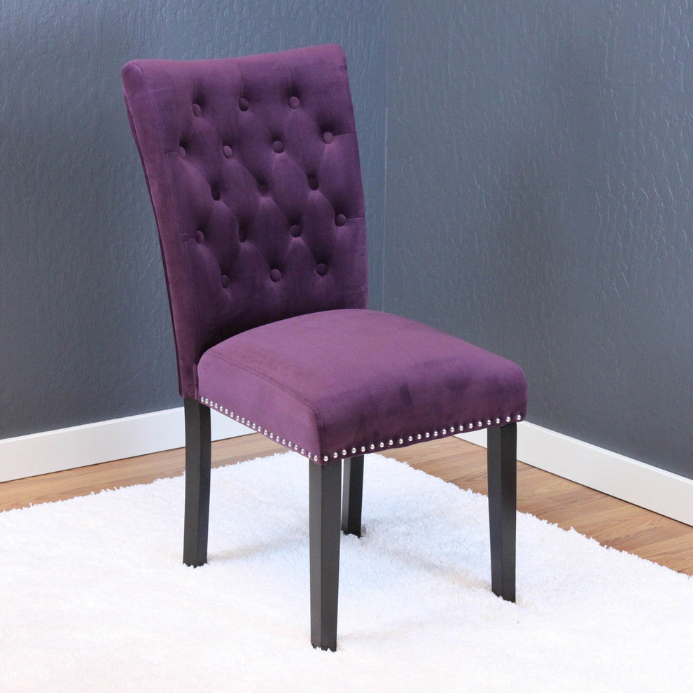 Markelo Dining Chair, Plum Wine, Velvet, Set of 2