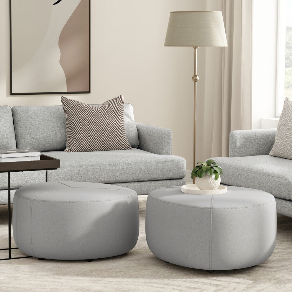 Moore Large Ottoman, Light Grey