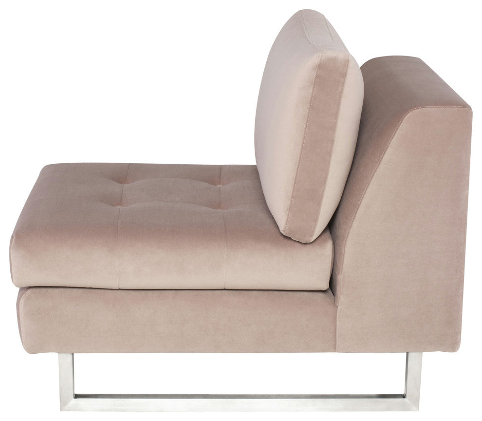 Janis Blush Fabric Armless Sofa Seat, HGSC595