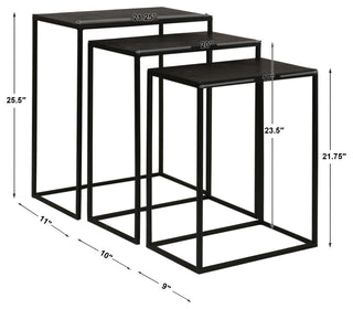 Coreene Nesting Tables, Black, Set of 3