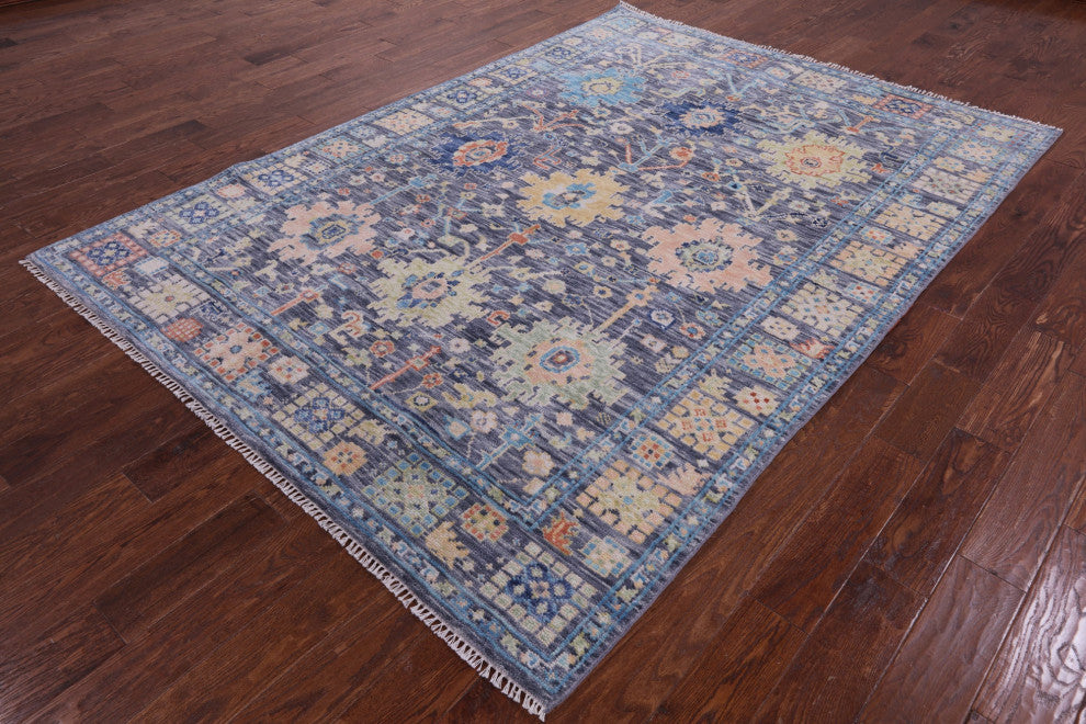 Handmade Turkish Oushak Wool Rug 6' 6" X 9' 2" - Q13354