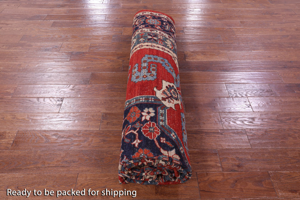 8' 11" X 12' 1" Persian Fine Serapi Handmade Wool Rug - Q12434