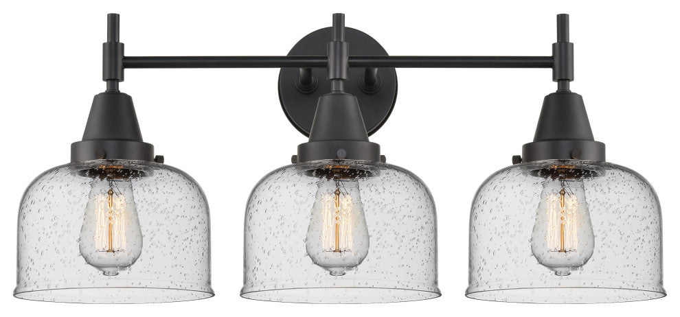 INNOVATIONS LIGHTING 447-3W-BK-G74-LED Caden 3 Light 26 inch Bath Vanity Light