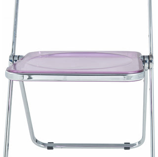 LeisureMod Lawrence Acrylic Folding Chair With Metal Frame