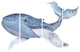 "Large Watercolor Whale" Canvas Print, 4 Panels