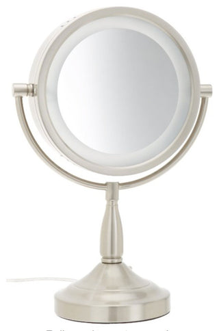 Jerdon LT856N 8.5-Inch Tabletop Two-Sided Swivel Halo Lighted Vanity Mirror