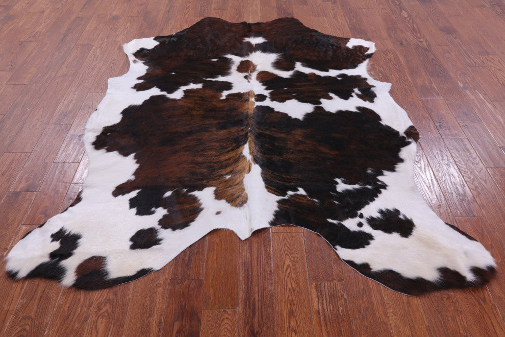 7' 3" X 6' 1" Organic Natural Hair-On Cowhide Area Rug C1844