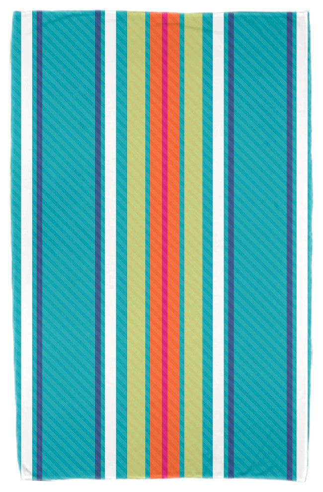 Multi-Stripe, Stripe Print Beach Towel, Turquoise