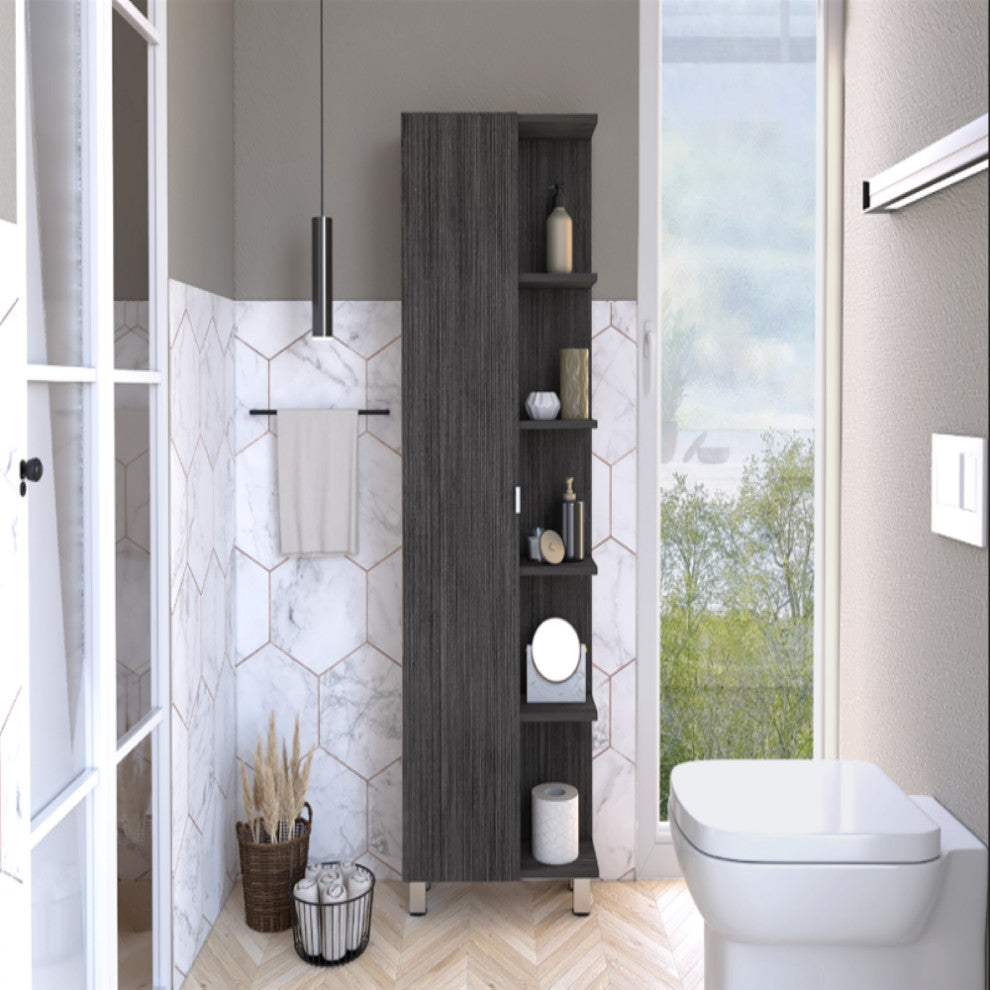Lifestyle image showing the cabinet in a real bathroom environment.