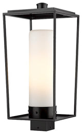 Z-LITE 595PHBS-BK 1 Light Outdoor Post Mount Fixture, Black