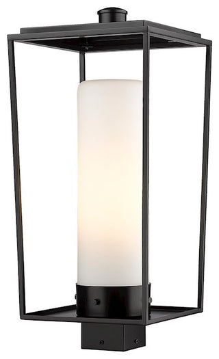 Z-LITE 595PHBS-BK 1 Light Outdoor Post Mount Fixture, Black