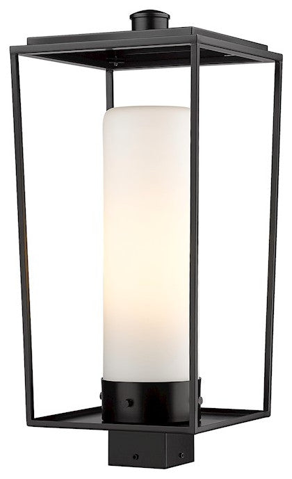 Z-LITE 595PHBS-BK 1 Light Outdoor Post Mount Fixture, Black