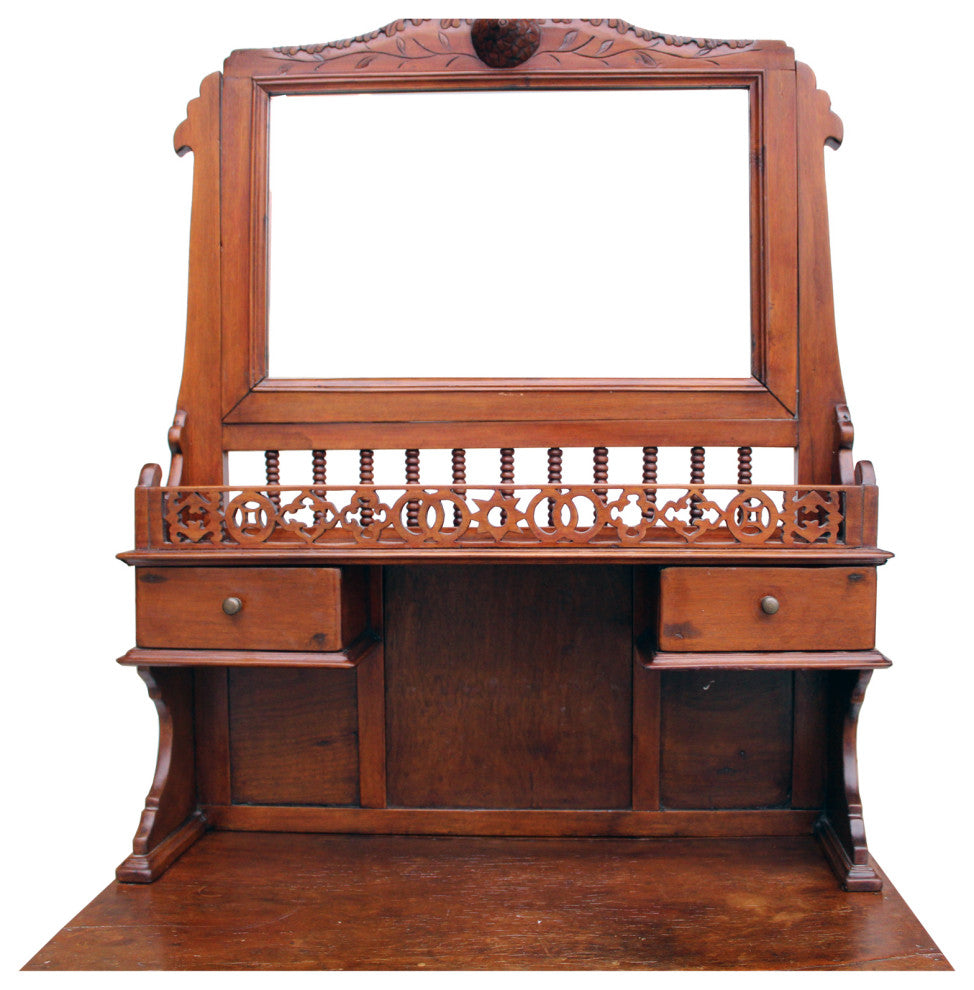 Chinese Oriental Vintage Wash Basin Make Up Vanity Table Chest Hcs5867