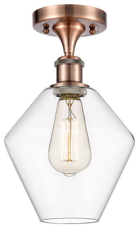 Innovations 516-1C-AC-G652-8-LED 1-Light Semi-Flush Mount, Antique Copper