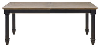 Traditional Wood Kitchen Extension Dining Table and 6-Chairs, Black