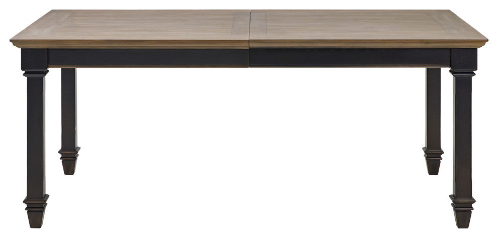 Traditional Wood Kitchen Extension Dining Table and 6-Chairs, Black