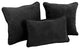 Double-Corded Solid Microsuede Throw Pillows With Inserts, Set of 3, Black