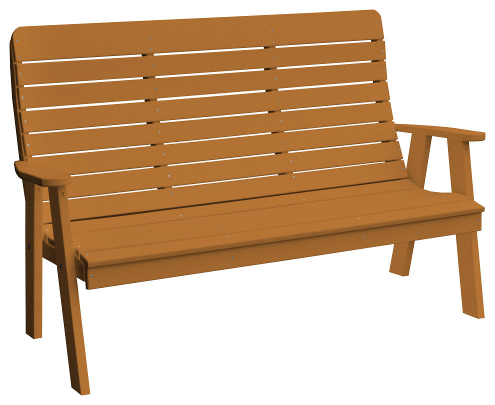 Poly Winston Garden Bench, Cedar, 4 Foot