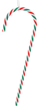 Striped Candy Cane Christmas Ornaments, Red Green and White, Set of 2, 18"