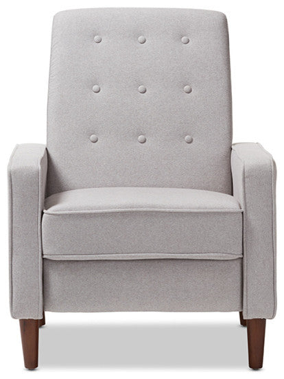 Mathias Mid-Century Modern Light Gray Upholstered Lounge Chair